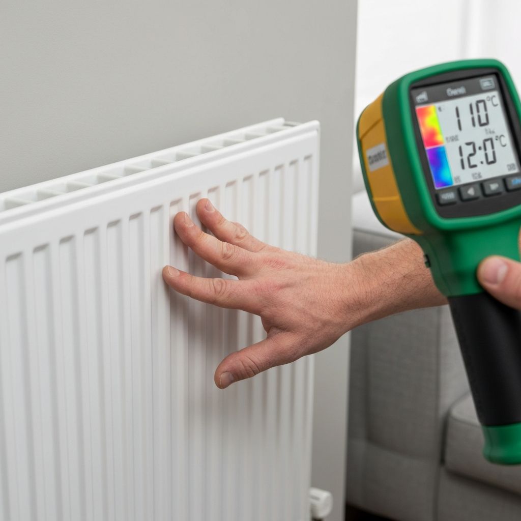 Radiator showing cold spots